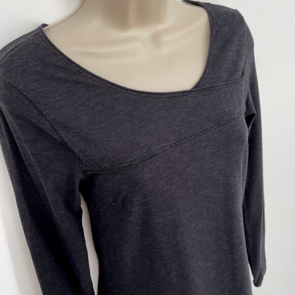 Horny Toad Women's Stretchy Knit Asymmetrical V-Neck Long Sleeve Dress S Black - Picture 2 of 10